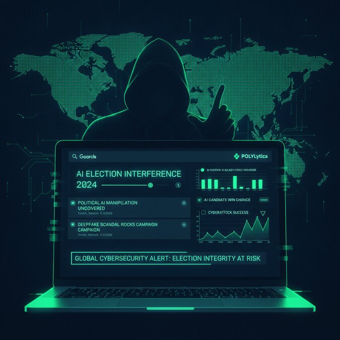 Digital illustration of Google search data and Polymarket betting charts