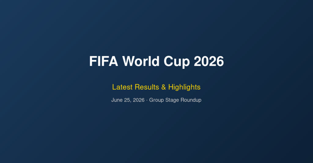 FIFA World Cup 2026 latest results and highlights banner